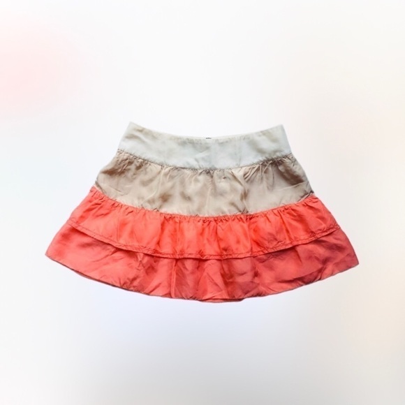 See By Chloé Silk Ruffled orange beige cream Skirt size 4 - Picture 1 of 10